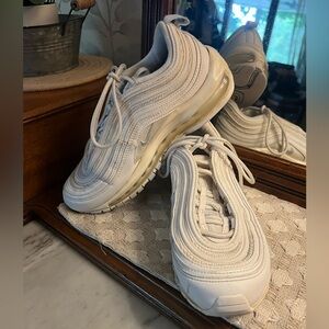 NIKE Air Max 97 'Triple White'‎ Platinum Casual Athletic Sneakers Women's Sz 7.5